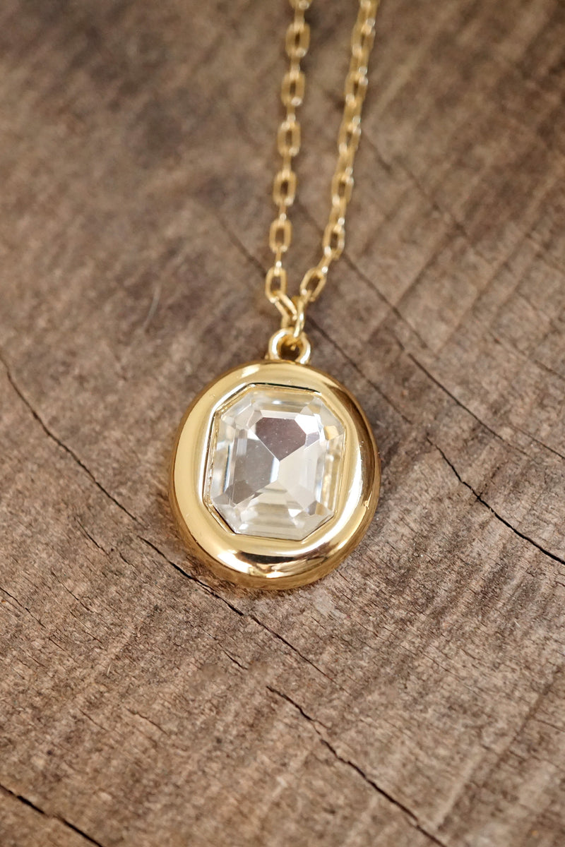 Bubble Pendant Necklace Blue Peach Clear