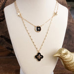 Clover Dainty Layered Necklace – Gold Tone & Color Options