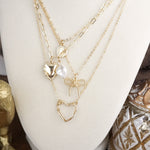 Sweet Keepsake – Multi-Layer Necklace with Hearts, Bow & Pearl