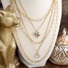 Hearts Entwined – 5-in-1 Layered Necklace with Hammered Heart & Teardrop Crystal