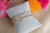 Clover and Tiny Ball Beads Bracelet Sets – Worn Gold or Silver Tone