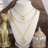 Treasure Trio – 3-in-1 Layered Hammered Coins Necklace