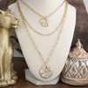 Treasure Trio – 3-in-1 Layered Hammered Coins Necklace
