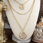 Treasure Trio – 3-in-1 Layered Hammered Coins Necklace