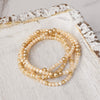 Colorful and Gold tone beads bracelet stack of 3 bracelets