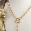 Heartline Glow – Hammered Heart Lariat Necklace in Gold