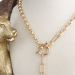 Heartline Glow – Hammered Heart Lariat Necklace in Gold