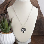Silver Heartland – Western Puffy Heart Pendant Necklace
