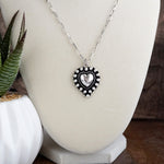 Silver Heartland – Western Puffy Heart Pendant Necklace