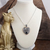Heirloom Glow – Ornate Heart Pendant Necklace in Worn Silver and Gold