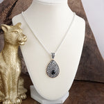 Timeless Whispers – Teardrop Crystal Pendant Necklace in Silver or Two-Tone
