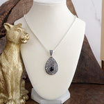 Timeless Whispers – Teardrop Crystal Pendant Necklace in Silver or Two-Tone