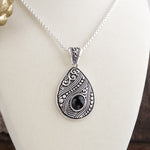 Timeless Whispers – Teardrop Crystal Pendant Necklace in Silver or Two-Tone