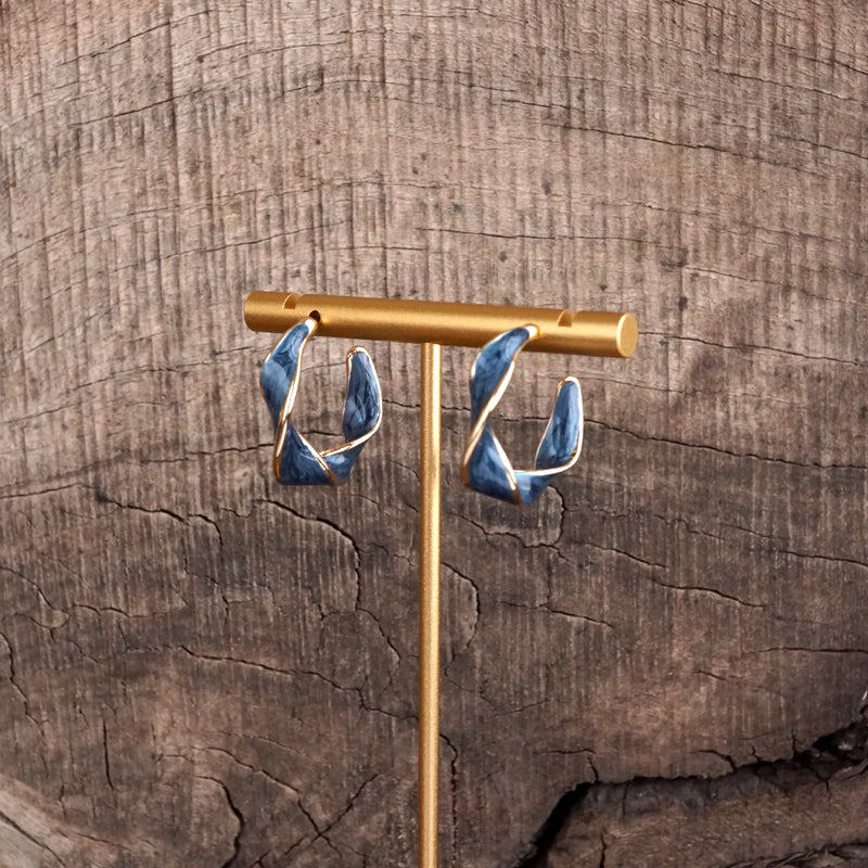 Whirl & Glow – Twisted Ribbon Enamel Hoops