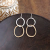 Two-Tone Boho Hoop Dangle Earrings Silver and Gold tone