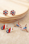 4th of July Patriot Studs earring set of 3 -  Steer Head Map