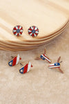4th of July Patriot Studs earring set of 3 -  Steer Head Map