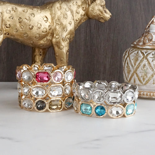 Radiant Array – Statement Stretchy Gem Bangle