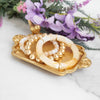 Bracelet Stack of 3 pieces Neutrals Acrylic Tubes Glass and Golden beads