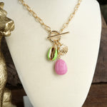 Multi-Charm Bright Sealife Cluster Necklace – Gold