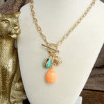 Multi-Charm Bright Sealife Cluster Necklace – Gold