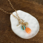 Multi-Charm Bright Sealife Cluster Necklace – Gold