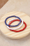 4th of July Star-Spangled Stretch Bracelet Set – Red, White & Blue