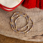 Layered Colorful and Gold Beaded Bracelets Sets