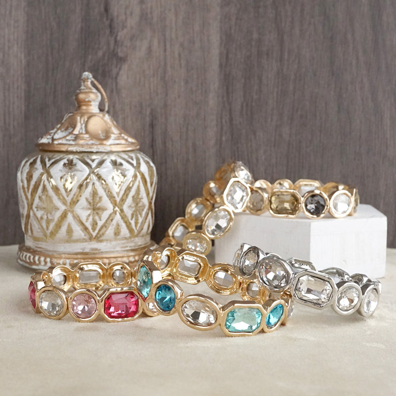 Radiant Array – Statement Stretchy Gem Bangle