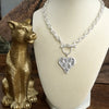 Boho Hammered Heart Front Toggle Necklace – Rustic Gold or Silver