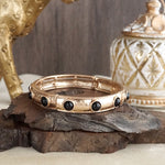 Timeless Charm – Slim Cabochon Eternity Bangle