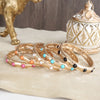 Timeless Charm – Slim Cabochon Eternity Bangle