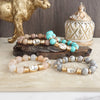 Earthy Gleam – Statement Beaded Bracelet with Oval Crystal