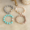 Earthy Gleam – Statement Beaded Bracelet with Oval Crystal