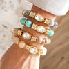 Earthy Gleam – Statement Beaded Bracelet with Oval Crystal