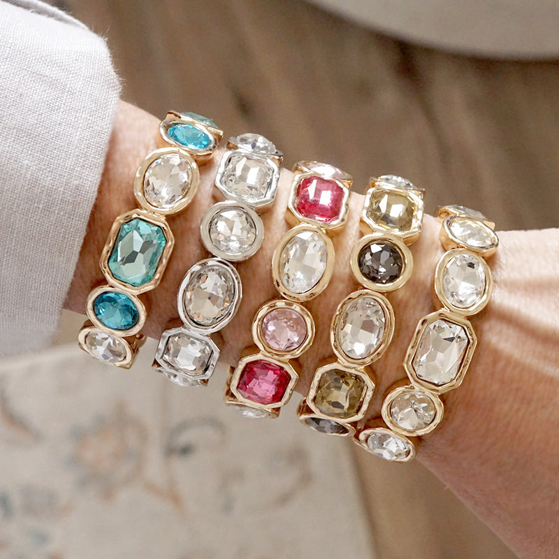 Radiant Array – Statement Stretchy Gem Bangle