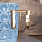 Square Scales Drop Earrings – Brushed Gold