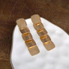 Square Scales Drop Earrings – Brushed Gold