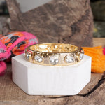 Sparkly Crystal Stretch Bangles – Gold Tone with Color Options