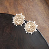 Boho Coin Statement Stud Earrings – Silver and Gold Tone