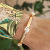 Sparkly clear crystals bangle in Gold Or Silver Tone