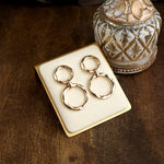 Golden Orbit – Double Hammered Hoop Drop Earrings