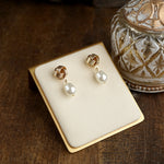 Tied in Time – Love Knot Pearl Drop Earrings