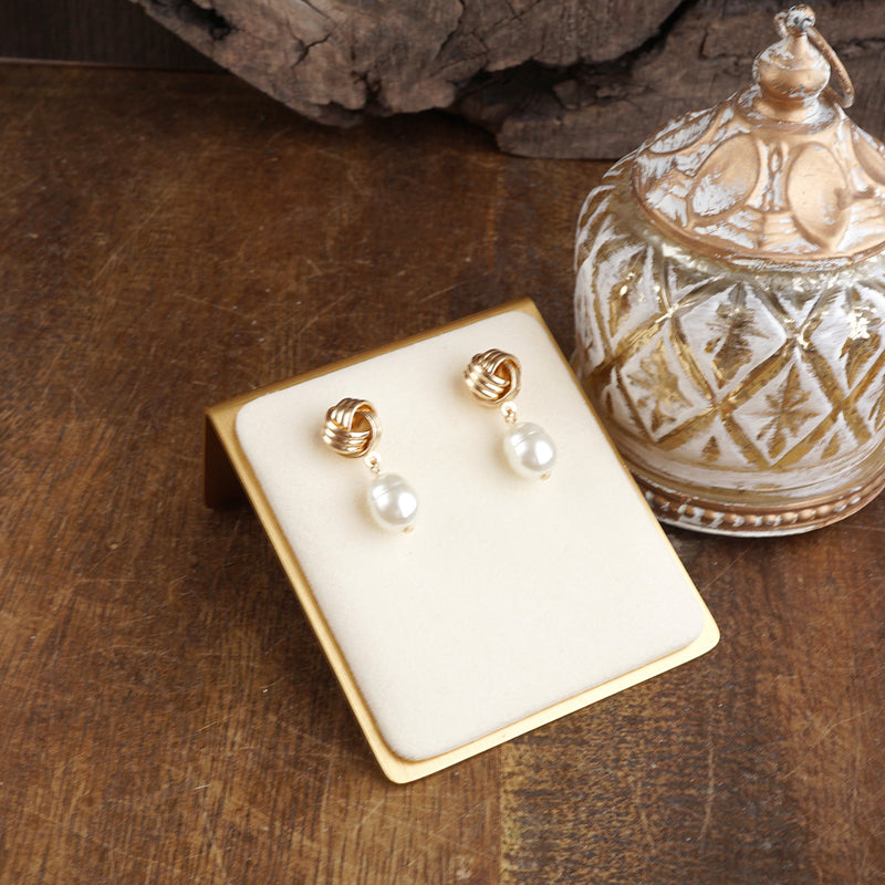 Tied in Time – Love Knot Pearl Drop Earrings