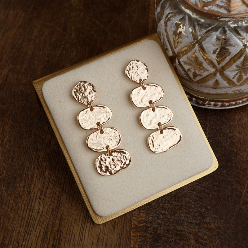 Golden Muse – Elliptic Trio Drop Earrings