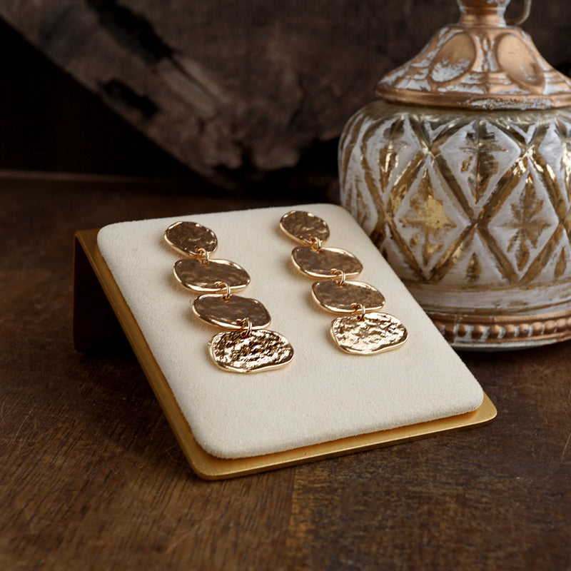 Golden Muse – Elliptic Trio Drop Earrings