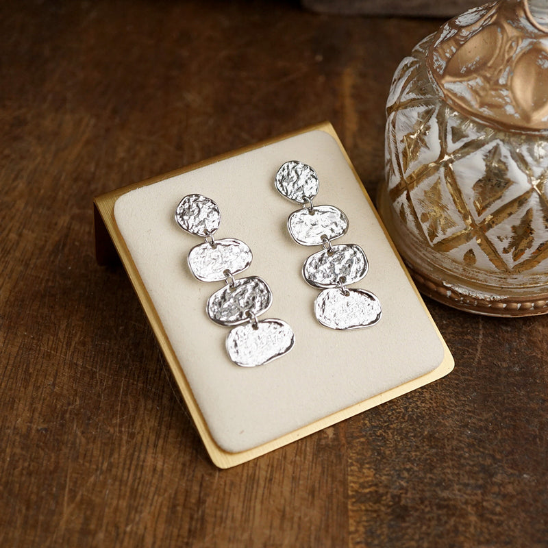 Golden Muse – Elliptic Trio Drop Earrings