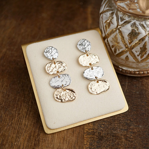 Golden Muse – Elliptic Trio Drop Earrings