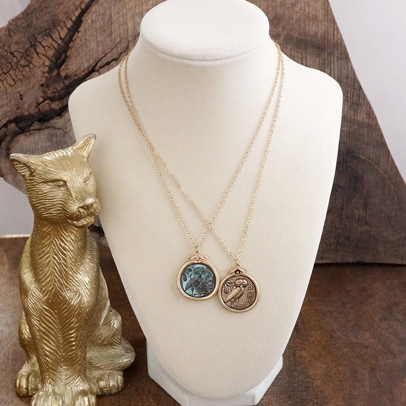 Wisdom’s Gaze – Ancient Greek Owl Coin Pendant Necklace