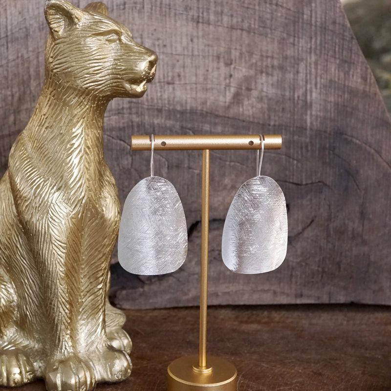 Elongated Shield Minimalist Earrings – Gold or Silver